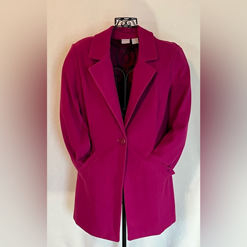 Chicos oversized blazer,Chicos Sz 2 (US 12), Large. Berry color